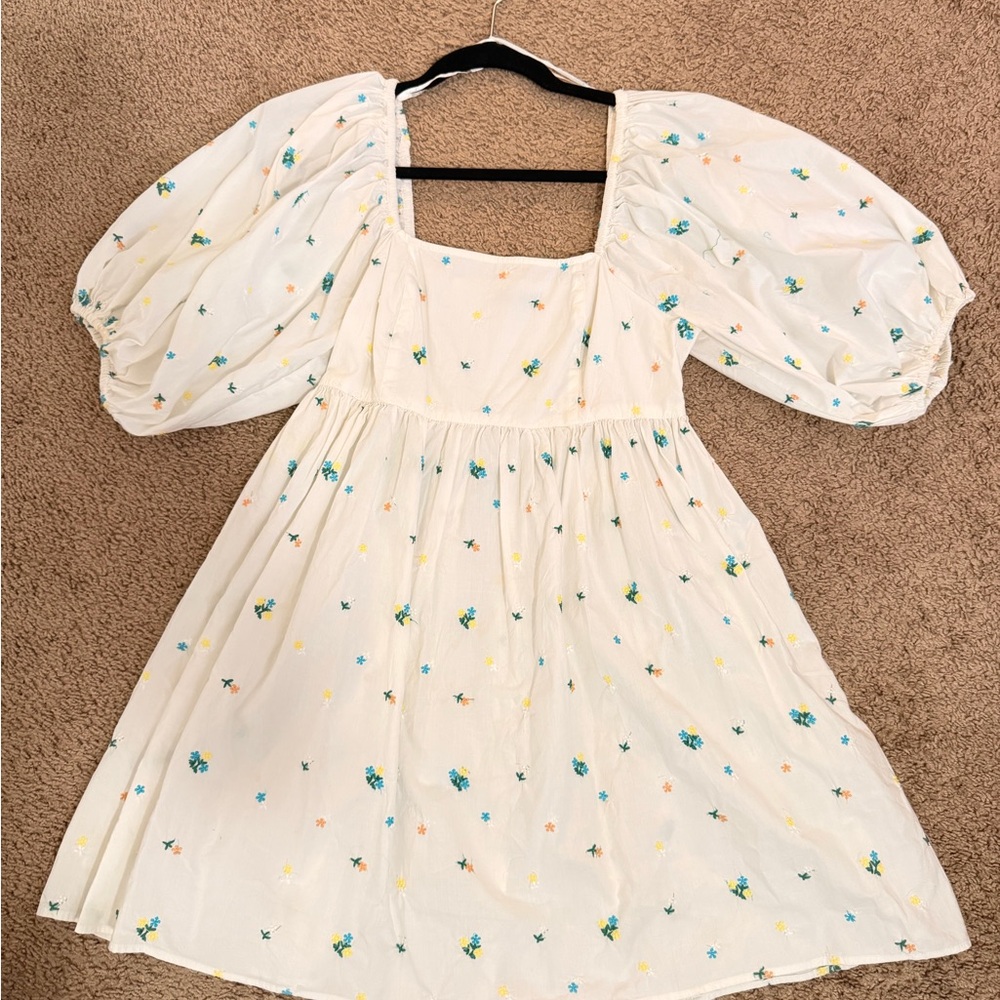 Nasty Gal White Floral Mini Dress